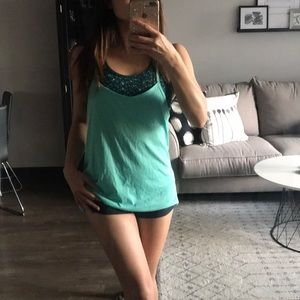 Lululemon Aqua Shirt with built in Bra